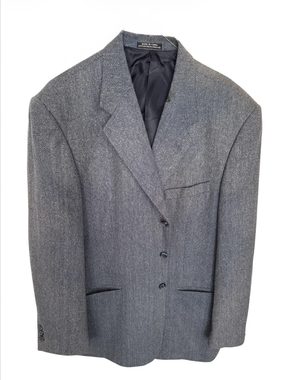 Vintage- Men's Gray Herringbone Sport Coat Blazer